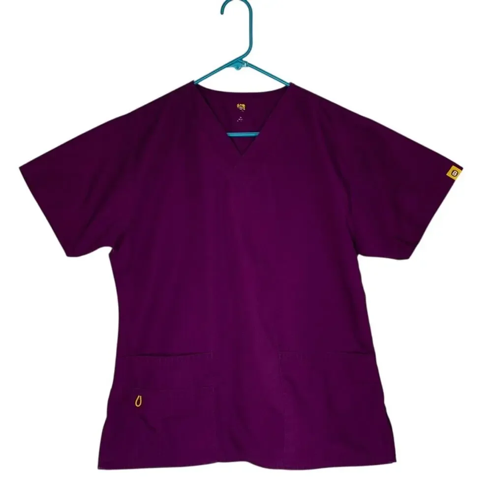 Wonderwink Scrub Set Eggplant Short Sleeve Size Top L Pants Medium Tall